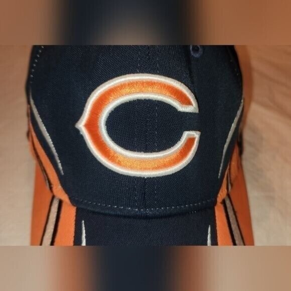Reebok NFL Authentic Sideline Chicago Bears Baseball Cap Blue Orange preowned - Picture 2 of 13